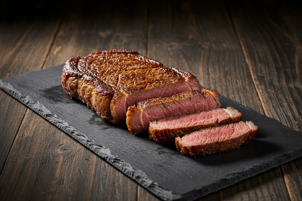 Shafi's Wagyu NY Strip Cast Iron with Garlic Brown Butter