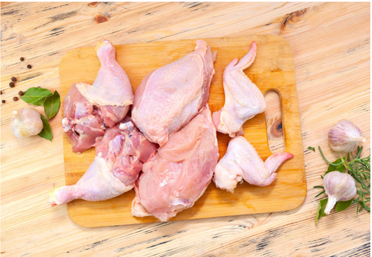 Zabiha Halal 16 Piece Skinless Cut-Up Chicken (Antibiotic Free, Air-Chilled) Bulk 5 Pack