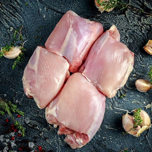 Zabiha Halal Skinless Bone-In Chicken Thighs 1 lb Retail Pack
