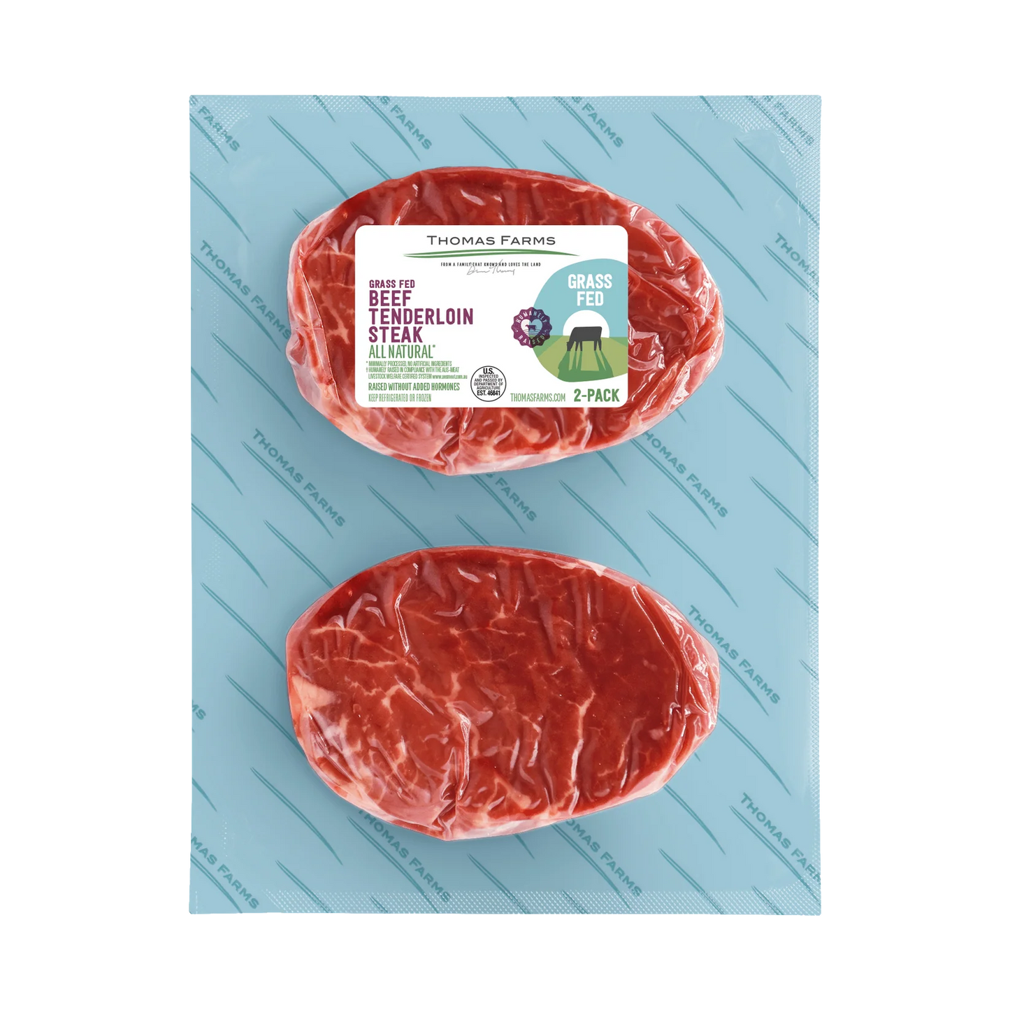 Zabiha Halal Grass-Fed Beef Tenderloin 2-4oz Steaks Retail Pack