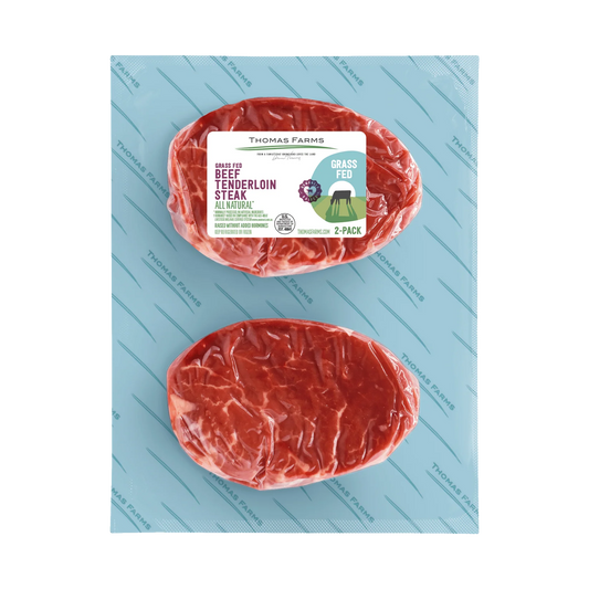 Zabiha Halal Grass-Fed Beef Tenderloin (Filet Mignon) 2-4oz Steaks Retail Pack