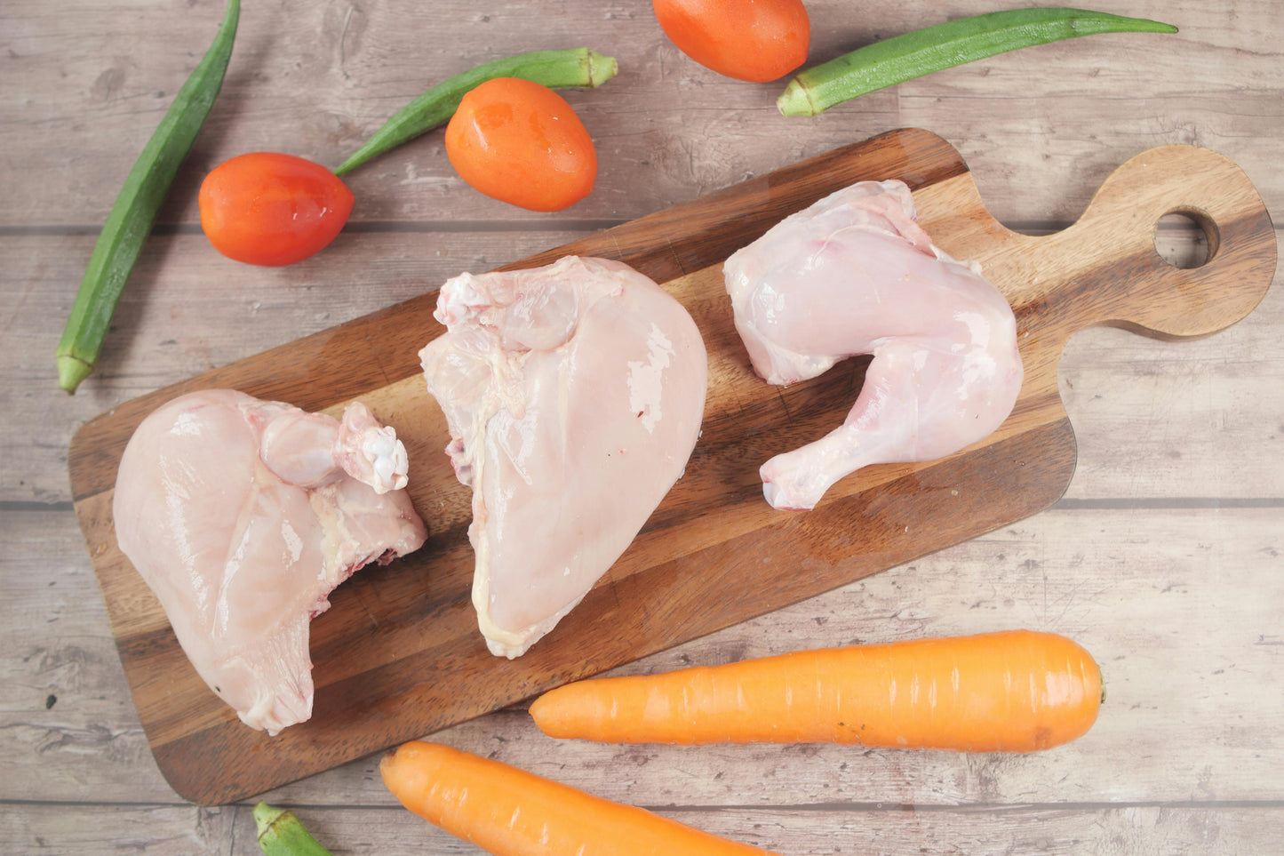 HFSAA certified zabiha halal skinless chicken legs retail pack