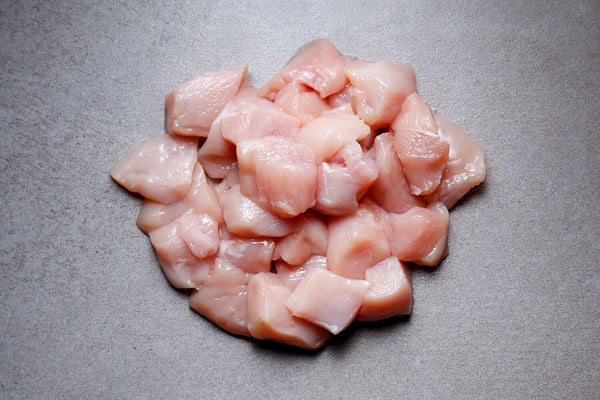 HFSAA certified zabiha halal diced boneless skinless chicken breast retail pack