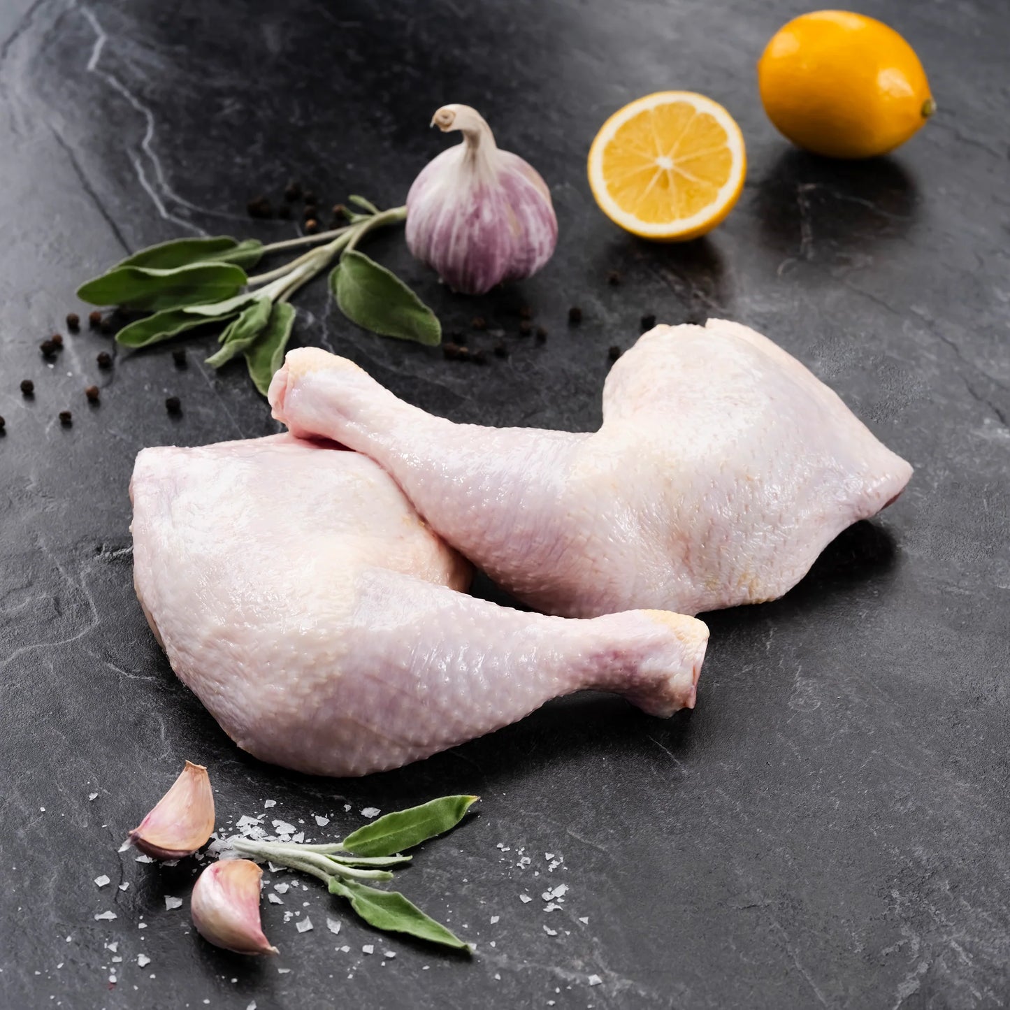 HFSAA certified zabiha halal skin-on chicken legs retail pack