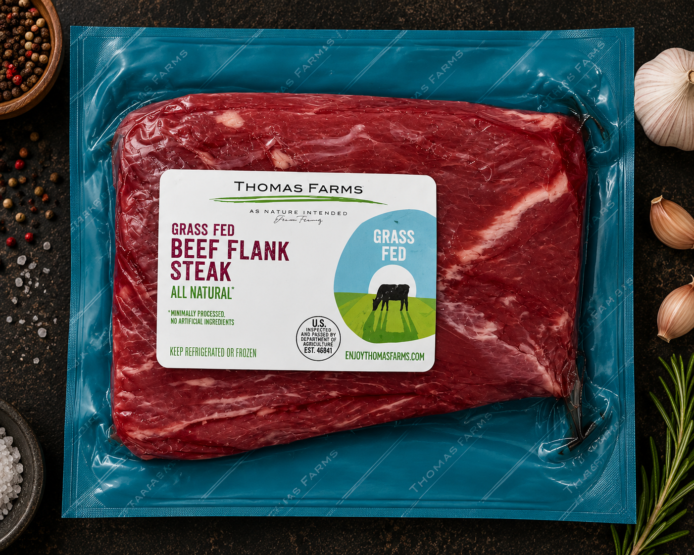 Zabiha Halal Grass-Fed Beef Flank Steak 12 oz Retail Pack