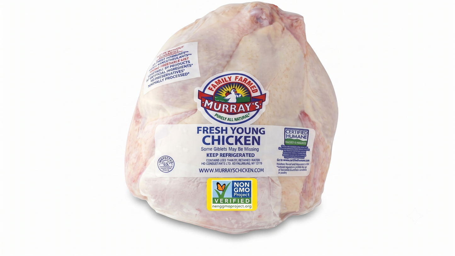 Non-GMO Zabiha Halal Whole Chicken (Antibiotic Free, Air-Chilled) Retail Pack