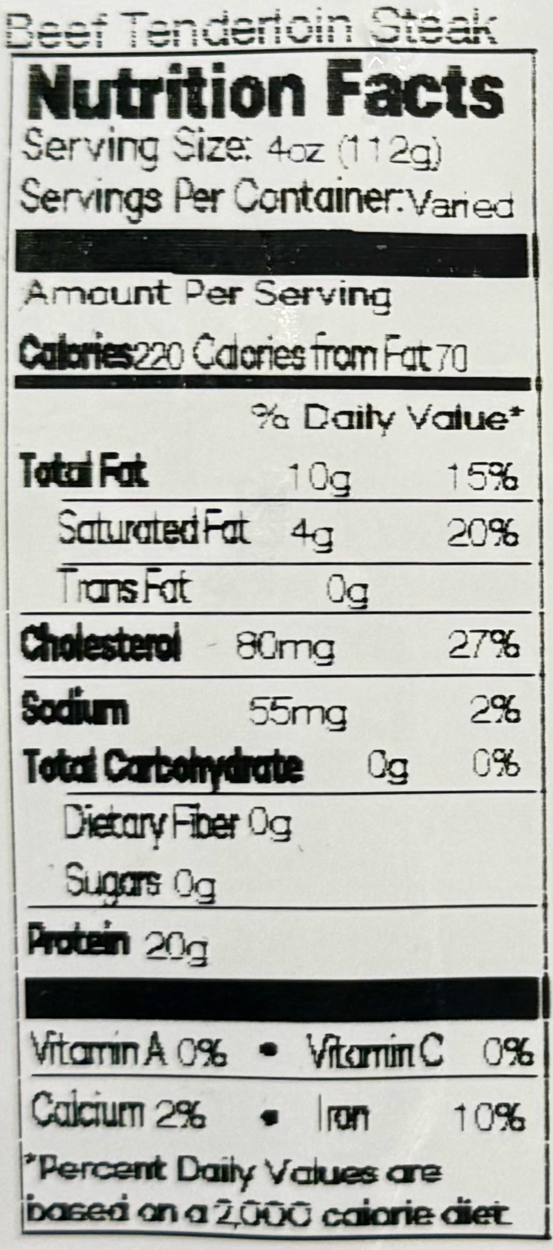 Zabiha Halal Grass-Fed Beef Tenderloin 2-4oz Steaks Retail Pack