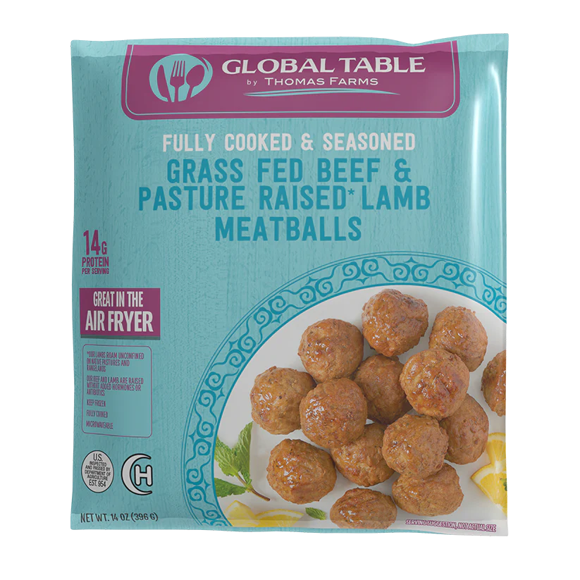Zabiha Halal Grass Fed Beef & Pasture Raised Lamb Meatballs 14oz Bag (non-HFSAA)