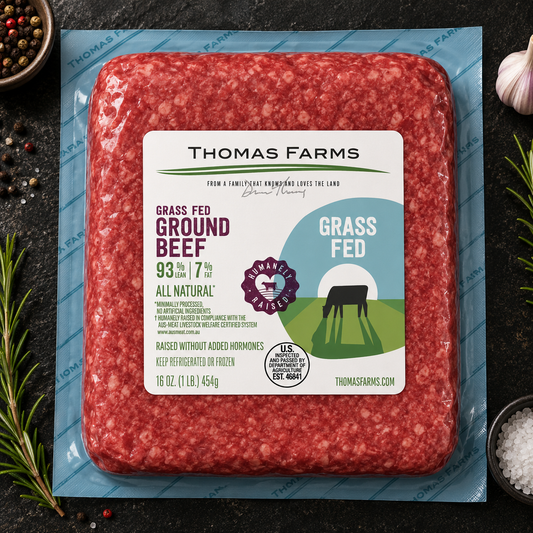 Organic Zabiha Halal Grass-Fed Ground Beef 93/7 1 lb Retail Pack