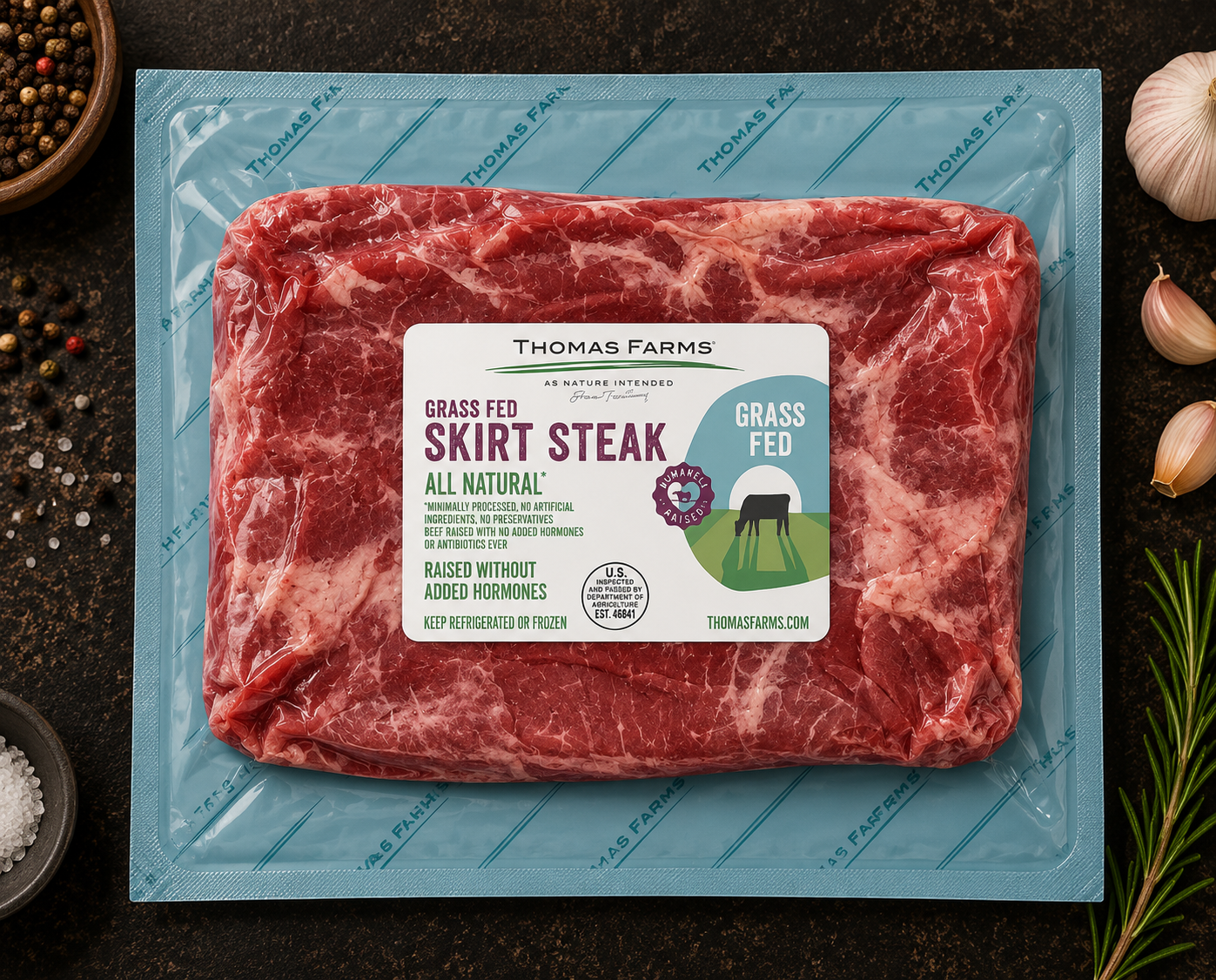 Zabiha Halal Grass-Fed Beef Skirt Steak 12 oz Retail Pack