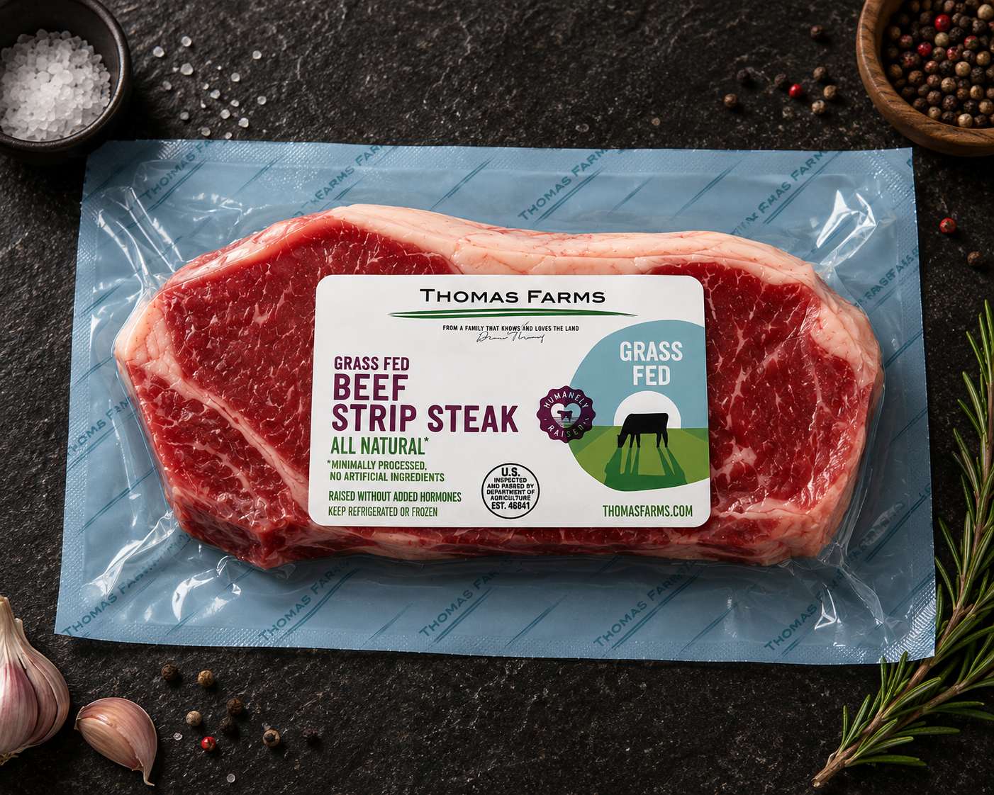 Zabiha Halal Grass-Fed Ny Strip Steak 10oz Retail Pack