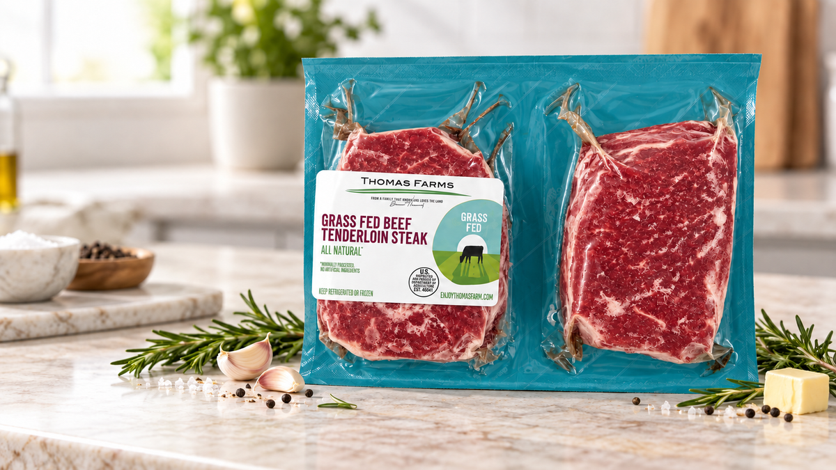 Zabiha Halal 2-4oz Grass-Fed Beef Tenderloin Steaks