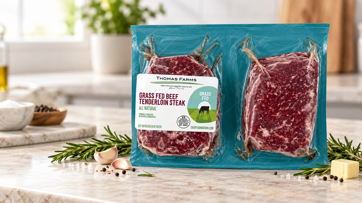 Zabiha Halal Grass-Fed Beef Tenderloin Steaks 2-3oz Retail Pack