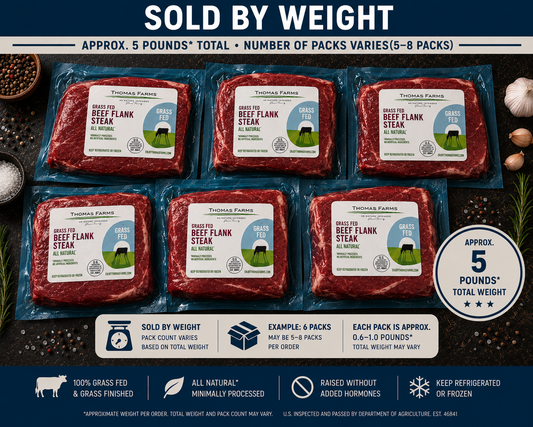 Zabiha Halal Grass-Fed Beef Flank Steak Retail Packs 5 lb