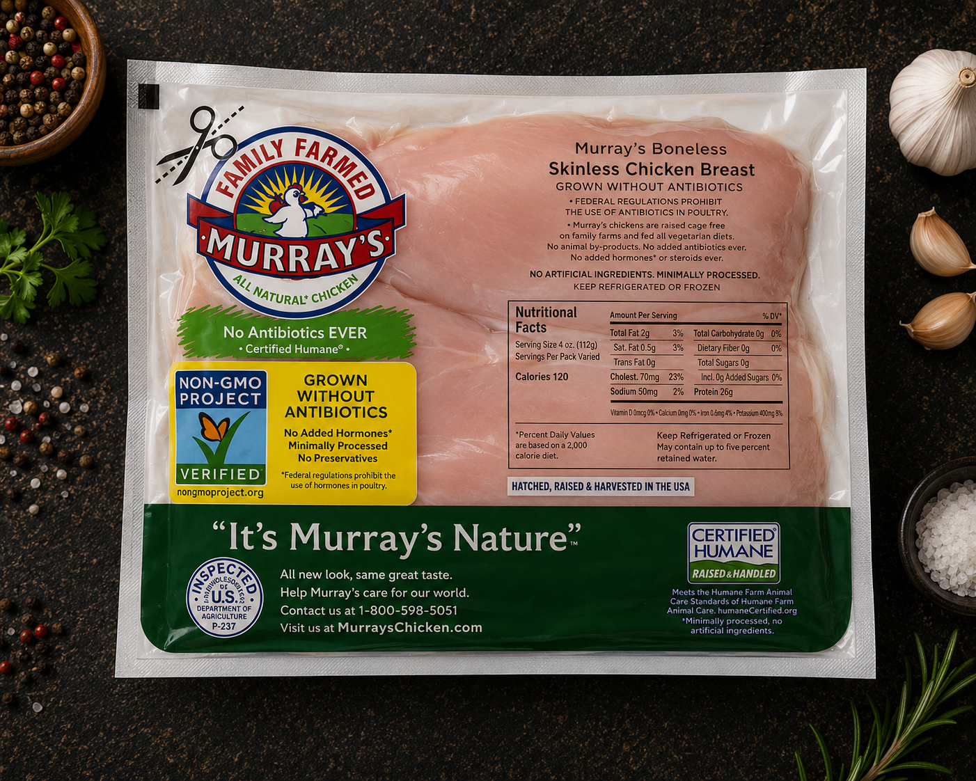 Non-GMO Zabiha Halal Boneless Skinless Chicken Breast (Antibiotic Free, Air-Chilled) 0.75 lb Retail Pack