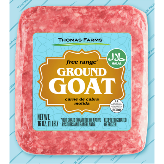 Zabiha Halal Free-Range Ground Goat 16oz Retail Pack