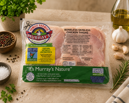 Non-GMO Zabiha Halal Boneless Skinless Chicken thighs (Antibiotic Free, Air-Chilled) 1 lb Retail Pack