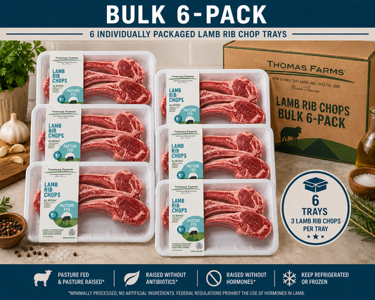 Zabiha Halal Frenched Lamb Rib Chops 8oz Retail Pack 3 lb Bulk - $31.99/lb REG $33.99/lb