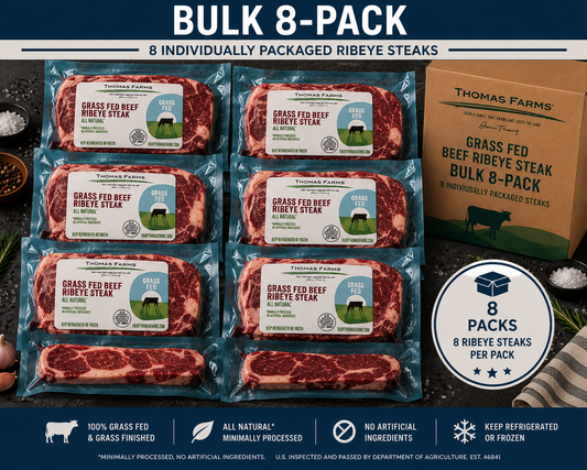Zabiha Halal Grass-Fed Ribeye Steak 10oz Retail - 8 pack