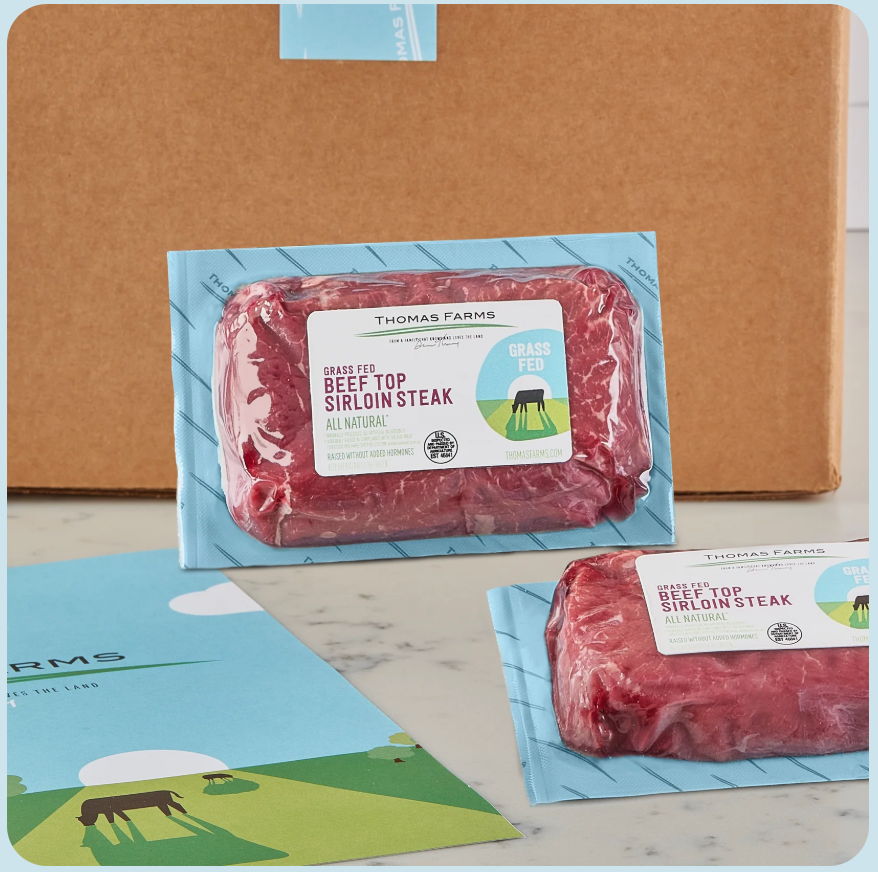 Thomas Farms zabiha halal grass-fed top sirloin steak