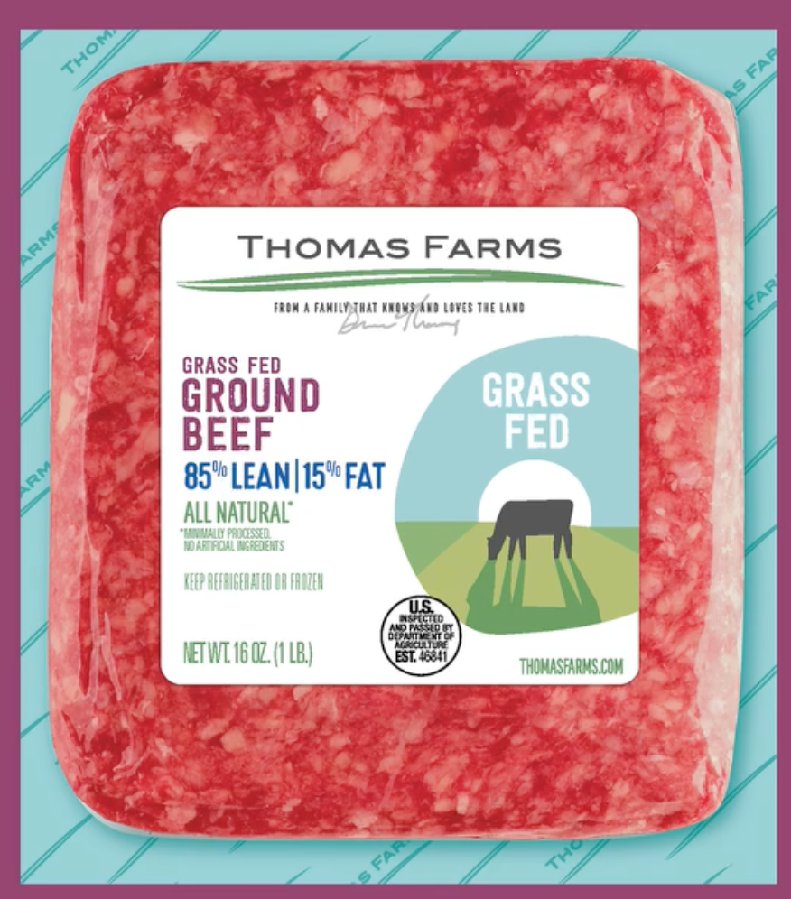 Zabiha halal ground grass-fed beef 85/15 retail pack